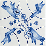 Плитка с узором 2 кота 2 пистолета варинант исполнения - 1 | Loft Concept в Кирове