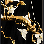 Люстра в виде золотой ветки с цветами и птичками Marvelous Garden варинант исполнения - 12 | Loft Concept в Кирове