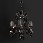 Люстра подвесная с плиссированными абажурами и множеством подвесок черного цвета Диаметр 62 см Lustre Reverie варинант исполнения - 2 | Loft Concept в Кирове