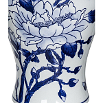 Ваза с бело-синей росписью и изображением цветов Blue & White Ornament варинант исполнения - 1 | Loft Concept в Кирове