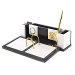 Настольный письменный набор из белого мрамора и змеевика Marble Accessory варинант исполнения - 2 | Loft Concept в Кирове