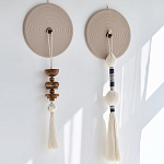Аксессуар на стену диск из нитей Wall Decor White Thread Disc  варинант исполнения - 1 | Loft Concept в Кирове