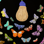 Картина ручная вышивка бисером Бабочки Butterflies and Light Bulb варинант исполнения - 3 | Loft Concept в Кирове