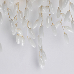 Бра золотого цвета с ветвями и белыми овальными стеклянными подвесками Droplet Chandelier варинант исполнения - 5 | Loft Concept в Кирове