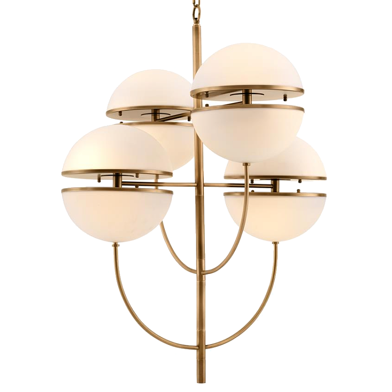 Люстра Chandelier Spiridon Латунь Античная полированная Белый Люстра Chandelier Spiridon Латунь Античная полированная Белый в Кирове | Loft Concept