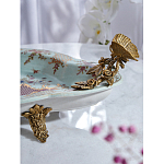 Блюдо овальное из голубого фарфора с ручками в виде бабочек и цветочным рисунком Blue Garden варинант исполнения - 5 | Loft Concept в Кирове