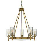  Люстра с 5-ю цилиндрическими плафонами из стекла с пузырьками Hinkley варинант исполнения - 7 | Loft Concept в Кирове