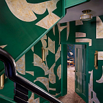 Обои ручная роспись в стиле Арт-деко Symphony Original colourway on Jade silk dupion варинант исполнения - 1 | Loft Concept в Кирове