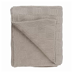 Плед из хлопка рельефной вязки бежево-серого цвета Waffle Comfort варинант исполнения - 1 | Loft Concept в Кирове