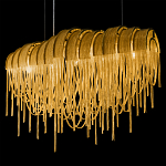 Люстра подвесная с металлическими цепочками и изогнутыми металлическими дугами 72 см Atlantis Chain варинант исполнения - 19 | Loft Concept в Кирове