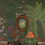 Обои ручная роспись Malwa Original colourway on Olive tobacco варинант исполнения - 1 | Loft Concept в Кирове