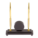 Часы настольные с двумя ручками из натурального камня Stone Clock варинант исполнения - 7 | Loft Concept в Кирове