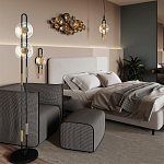 Бра черного цвета с круглым прозрачным стеклянным плафоном Virelia  варинант исполнения - 5 | Loft Concept в Кирове