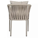 Стул серо-бежевый с декоративным плетением на спинке и подлокотниках Chair Weave варинант исполнения - 4 | Loft Concept в Кирове