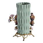 Ваза с птицами и цветами из фарфора с бронзовыми элементами Garden of Eden варинант исполнения - 2 | Loft Concept в Кирове