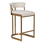 Стул барный букле бежевый с каркасом цвета матовое золото Tactility варинант исполнения - 2 | Loft Concept в Кирове