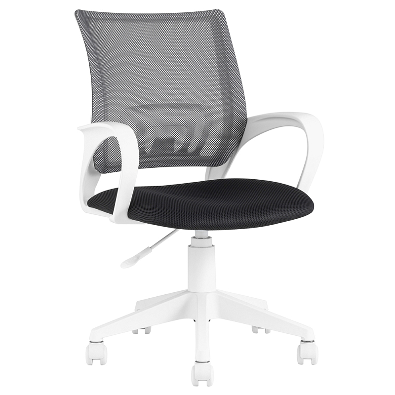 Офисное кресло с основанием из белого пластика Desk chairs Black Черный Белый Офисное кресло с основанием из белого пластика Desk chairs Black Черный Белый в Кирове | Loft Concept