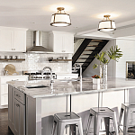 Потолочный светильник со светлым текстильным абажуром Hinkley варинант исполнения - 6 | Loft Concept в Кирове