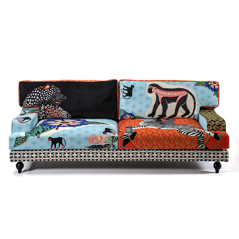 Диван с цветным принтом Qalakabusha Sofa Мульти в Кирове | Loft Concept 