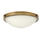 Потолочный светильник цвета латунь с полусферическим матовым белым плафоном Hinkley варинант исполнения - 4 | Loft Concept в Кирове