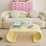 Дизайнерский журнальный стол жёлтый округлой формы Bonyn варинант исполнения - 2 | Loft Concept в Кирове