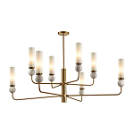 Люстра на штанге с 8-ю цилиндрическими матовыми плафонами и шарами из камня Orb Essence варинант исполнения - 1 | Loft Concept в Кирове