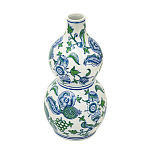 Ваза фигурная с сине-зелеными узорами распустившихся цветов Blossoming Spring варинант исполнения - 2 | Loft Concept в Кирове