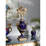 Подсвечник из темно-синего фарфора с бронзовыми элементами и цветами Eden Garden варинант исполнения - 2 | Loft Concept в Кирове