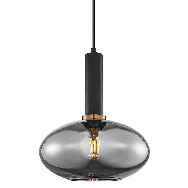 Подвесной светильник с овальным стеклянным плафоном Ferm Living Дымчатый (Smoke) Черный Латунь Янтарный Подвесной светильник с овальным стеклянным плафоном Ferm Living Дымчатый (Smoke) Черный Латунь Янтарный в Кирове | Loft Concept