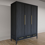 Большой Шкаф Primo Черный дуб с 3 дверьми и 3 выдвижными ящиками варинант исполнения - 4 | Loft Concept в Кирове