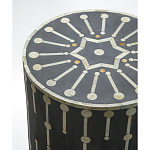 Приставной круглый столик с инкрустацией Mandika Bone Inlay Gray варинант исполнения - 1 | Loft Concept в Кирове