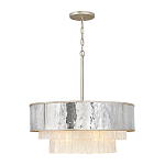 Люстра круглая с подвесками из текстурированного стекла молочного цвета Hinkley варинант исполнения - 2 | Loft Concept в Кирове