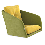 Стул с мягкой обивкой из велюра и подъемно-поворотным механизмом на колесиках Mason Green and Yellow варинант исполнения - 2 | Loft Concept в Кирове