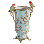 Ваза с двумя птичками из фарфора с бронзовыми элементами Garden of Eden варинант исполнения - 2 | Loft Concept в Кирове