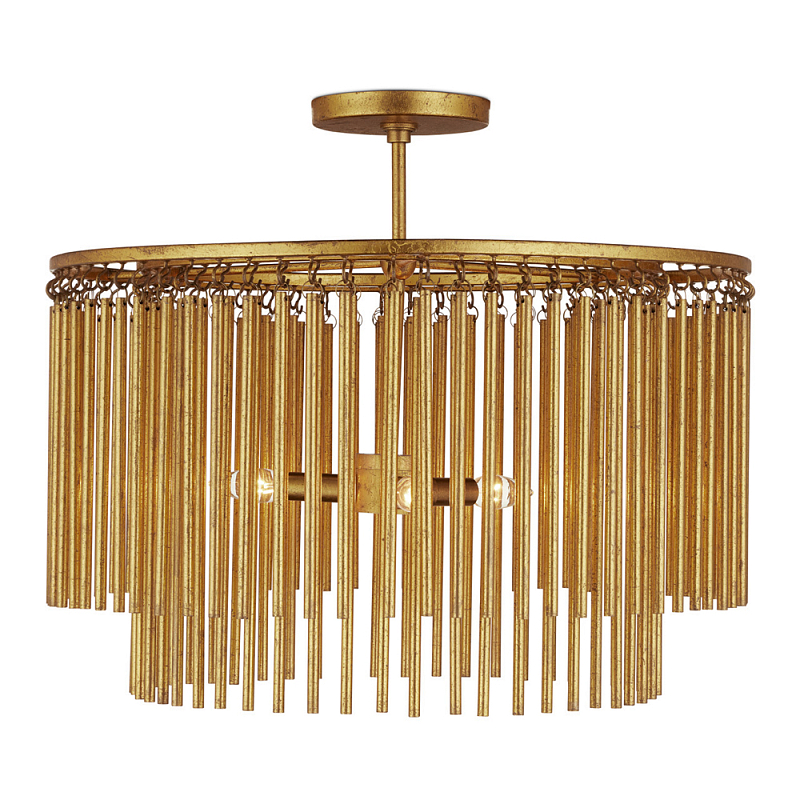 Потолочный светильник двухъярусный золотого цвета Metal Tentacles Золотой в Кирове | Loft Concept 