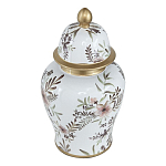 Ваза с нежным цветочным узором в пастельных тонах и крышкой с золотым акцентом Chinoiserie Ceramics варинант исполнения - 1 | Loft Concept в Кирове