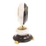 Часы настольные бронзовые из натуральных камней Мрамор и Змеевик Stone Clock варинант исполнения - 3 | Loft Concept в Кирове