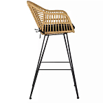 Стул барный с ротанговым плетением Half Bar Chair with Wicker с подлокотниками варинант исполнения - 3 | Loft Concept в Кирове