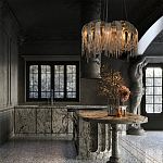 Люстра круглая подвесная с металлическими дугами и длинными цепочками 80 см Atlantis Chain варинант исполнения - 9 | Loft Concept в Кирове