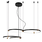 Люстра подвесная светодиодная с 4-мя кольцами черный металл Ring Horizontal варинант исполнения - 2 | Loft Concept в Кирове