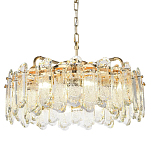 Люстра подвесная круглая с хрустальными овальными подвесками Harmonica варинант исполнения - 1 | Loft Concept в Кирове