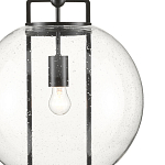 Подвесной светильник в форме шара из прозрачного стекла на линейном черном каркасе  Glass Ball with Seeds варинант исполнения - 1 | Loft Concept в Кирове