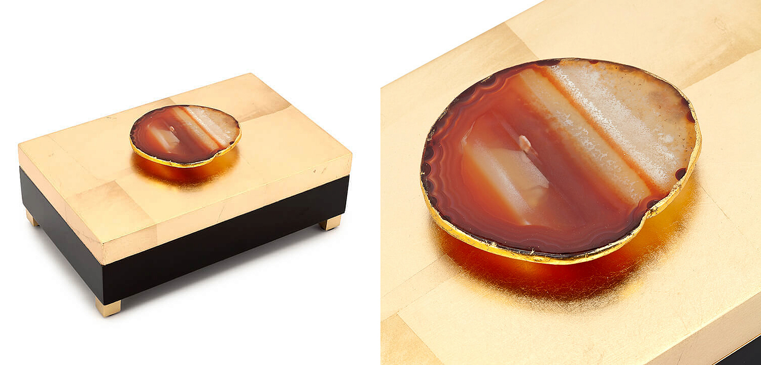 Шкатулка BOX KRIZIA gold with agate Шкатулка BOX KRIZIA gold with agate - Loft-Concept в Кирове