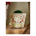 Кашпо с растительным и животным орнаментом на бронзовых ножках Turquoise Blooming Garden варинант исполнения - 4 | Loft Concept в Кирове