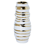 Ваза белая с рельефной поверхностью и золотыми полосами Vase Beehive варинант исполнения - 2 | Loft Concept в Кирове