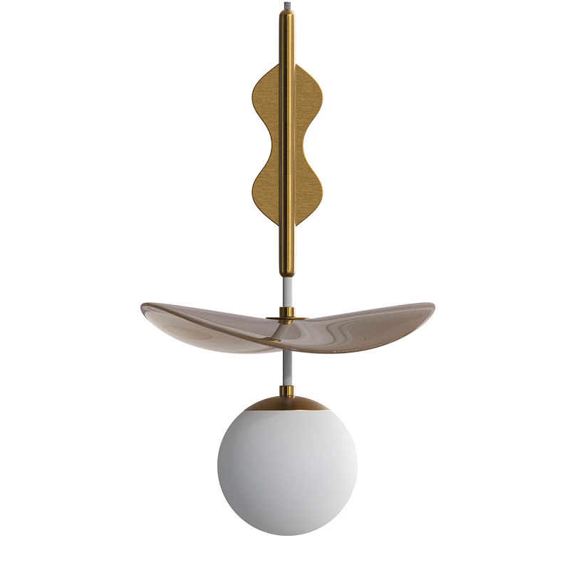 Подвес Bloomy 2 Бежевый Белый Латунь в Кирове | Loft Concept 