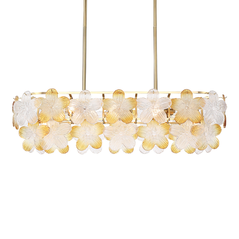 Люстра овальная с цветочными мотивами Light Floral Glow Прозрачный Янтарный Золотой в Кирове | Loft Concept 