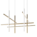 Люстра с 8-ю пересекающимися цилиндрическими плафонами на тонких тросах Trumpet tube варинант исполнения - 1 | Loft Concept в Кирове