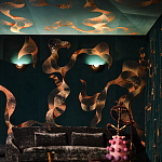 Обои с вышивкой ручной работы Plume Original colourway on velvet варинант исполнения - 2 | Loft Concept в Кирове