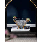 Чаша из прозрачного стекла на бронзовых ножках с фигурками попугаев Eden Garden варинант исполнения - 2 | Loft Concept в Кирове